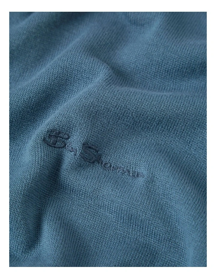 Signature Short Sleeve Knitted Polo in Blue image 6