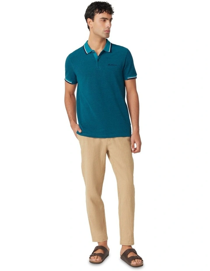 Birdseye Polo Shirt in Tile Blue image 3