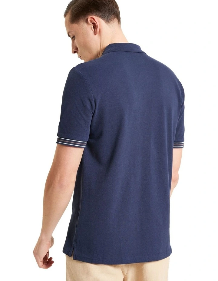 Placket Interest Polo in Dark Navy image 2