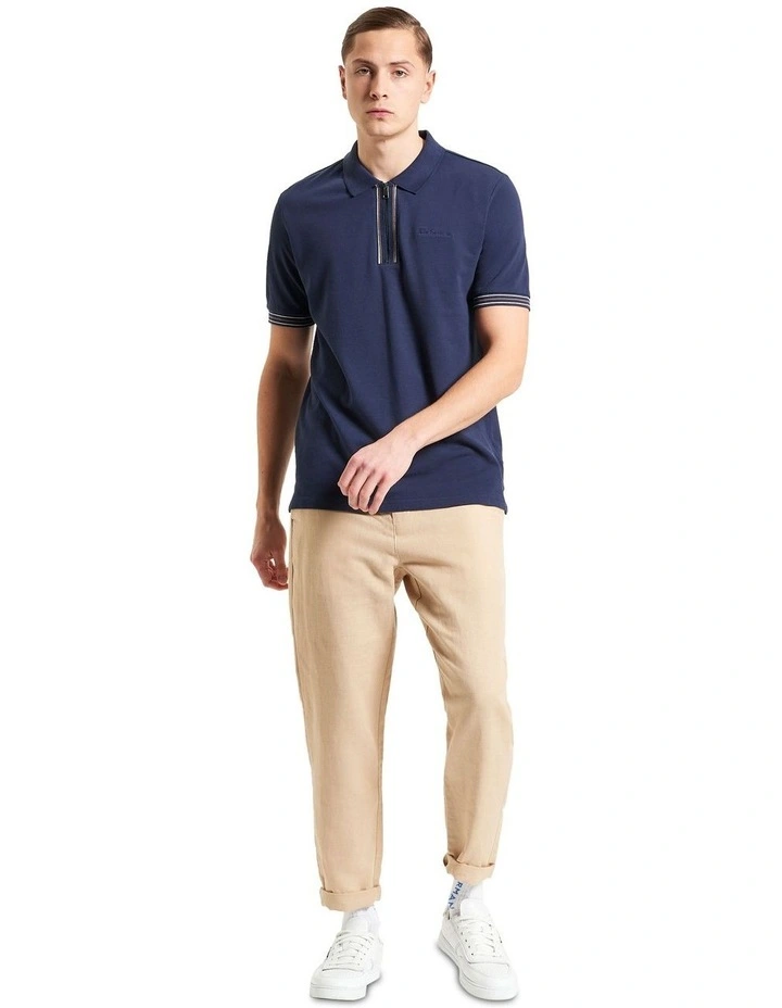 Placket Interest Polo in Dark Navy image 3