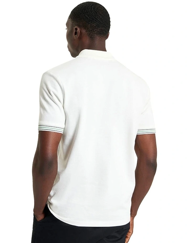 Placket Interest Polo in Snow White image 2