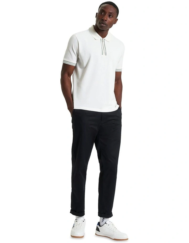 Placket Interest Polo in Snow White image 3