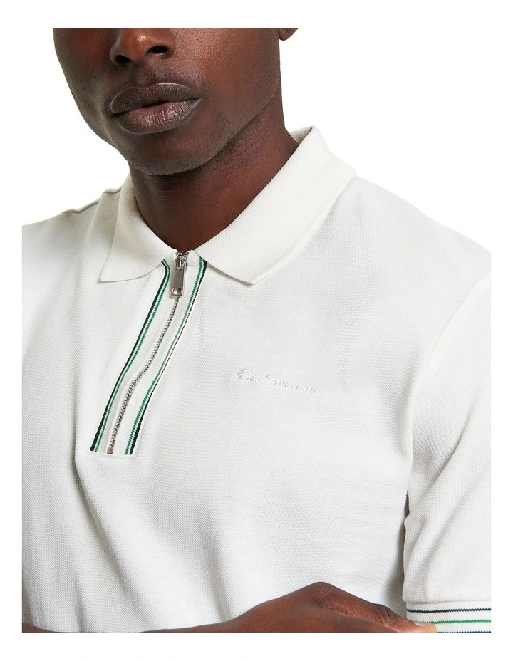 Placket Interest Polo in Snow White image 4