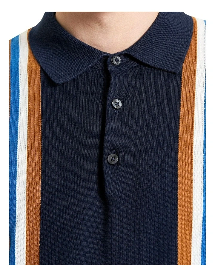 Vertical Stripe Polo in Dark Navy image 4