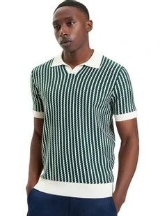 Vertical Wave Polo in Snow White