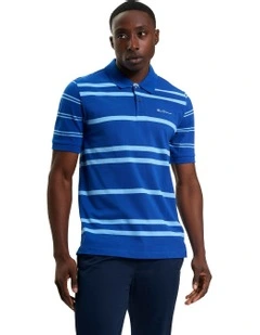 Mixed Stripe Polo in Royal Blue
