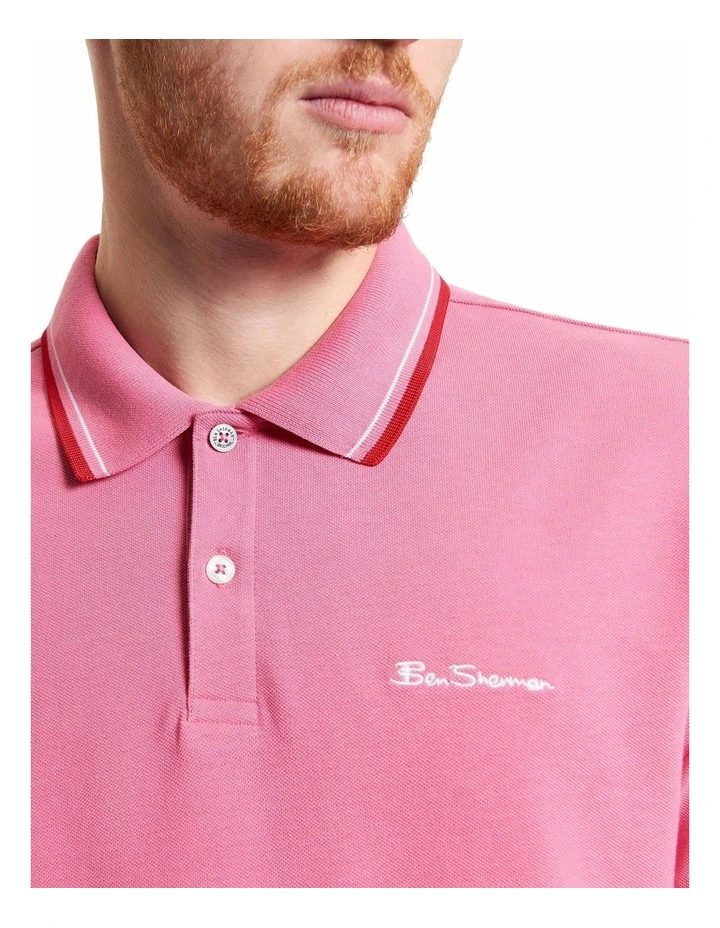 Signature Pique Polo in Dark Pink image 4