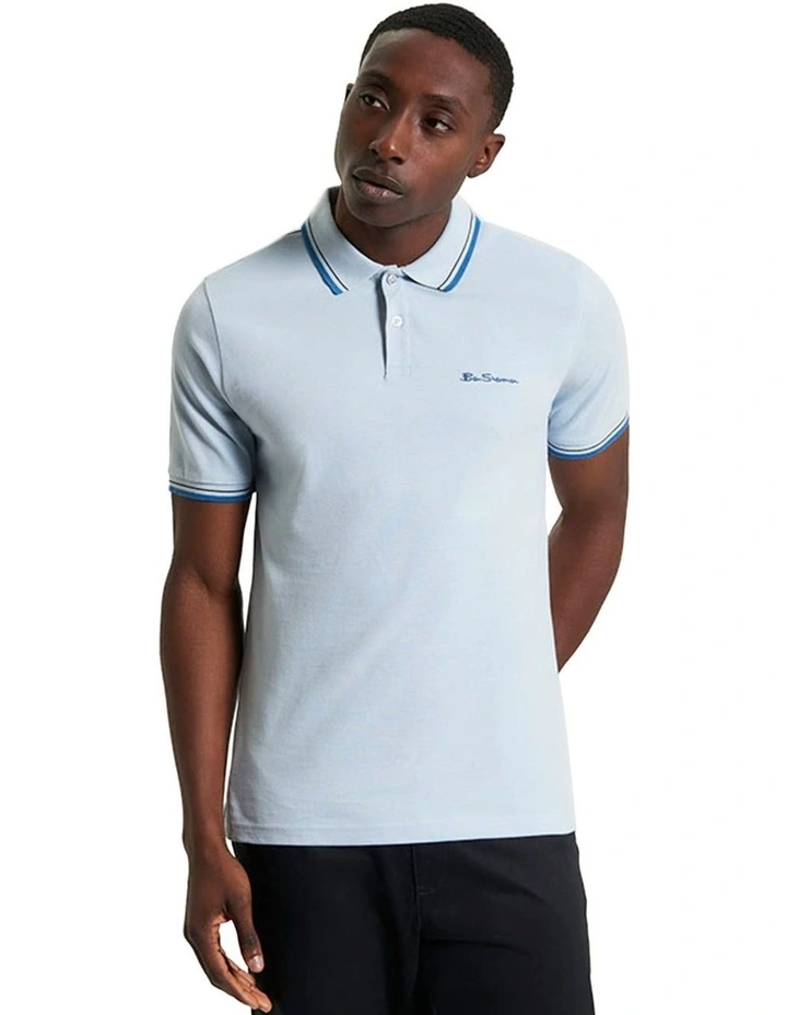 Signature Pique Polo in Ice Blue image 1