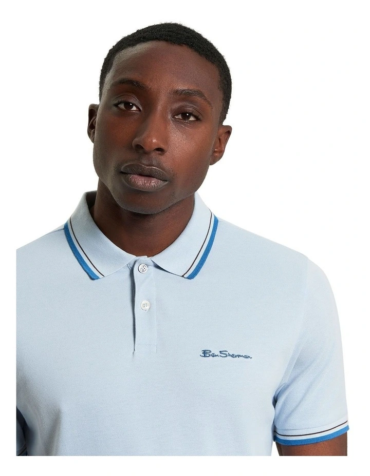 Signature Pique Polo in Ice Blue image 4