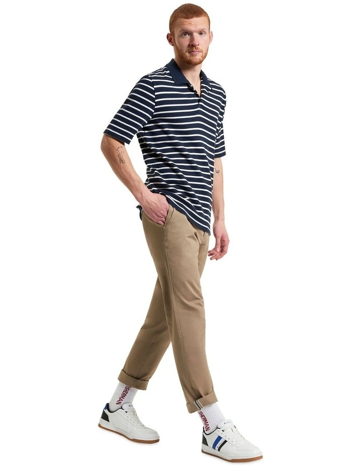 Waffle Stripe Polo in Dark Navy image 3