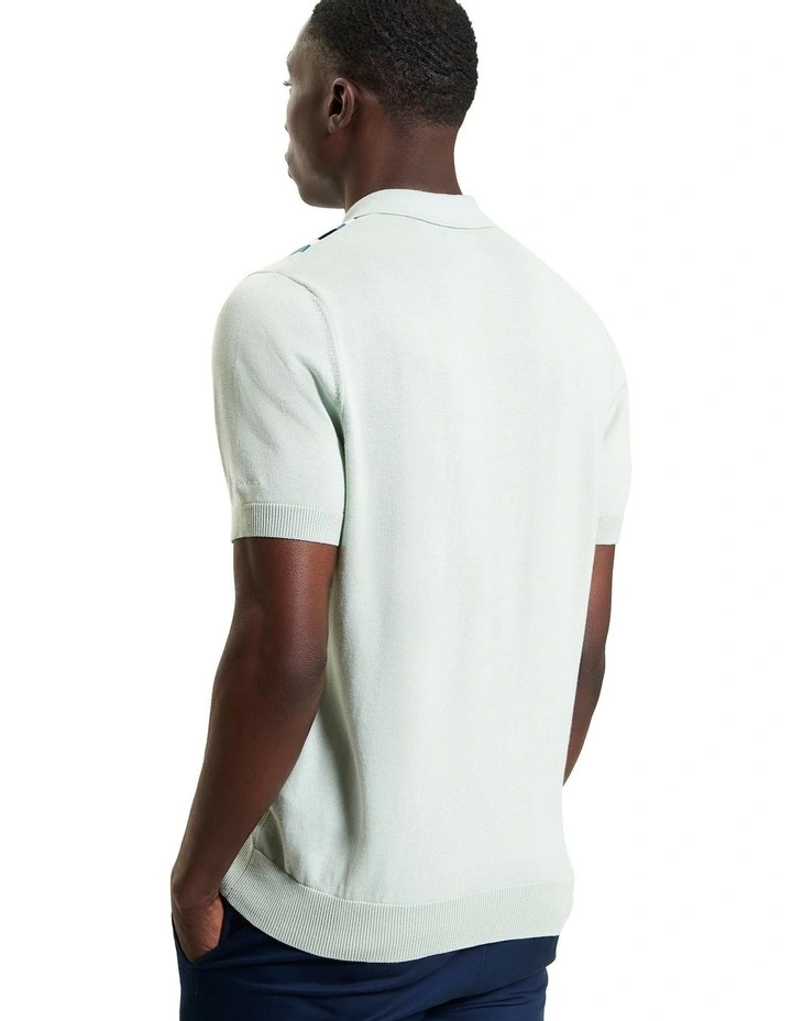 Vertical Stripe Polo in Light Green image 2