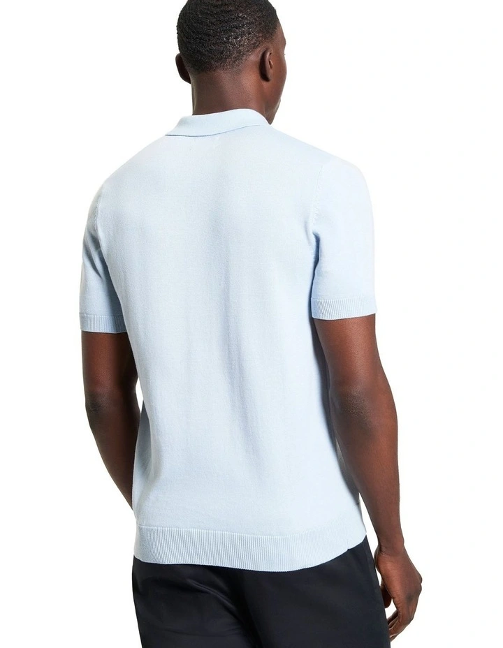 Vertical Stripe Polo in Ice Blue image 2