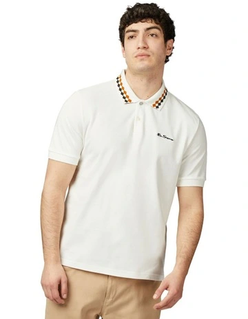Collar Interest Polo in Snow White