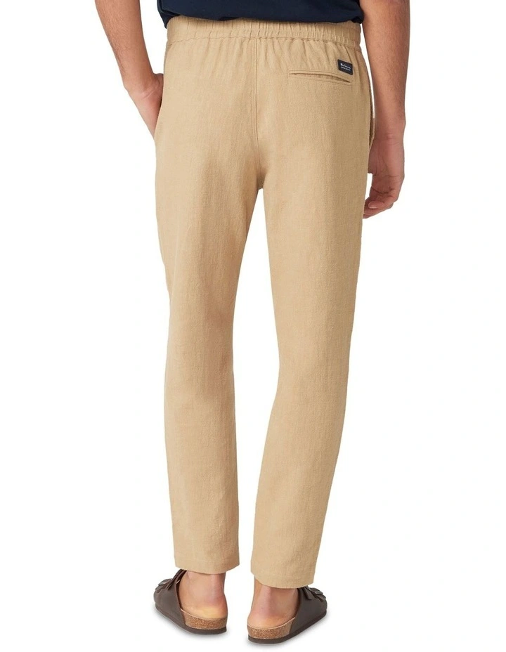 Linen Blend Tapered Pant in Biscuit image 2
