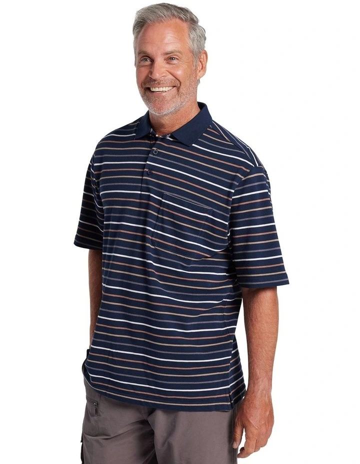 Breakaway Dariyan Cotton Pique Polo in Ink | MYER