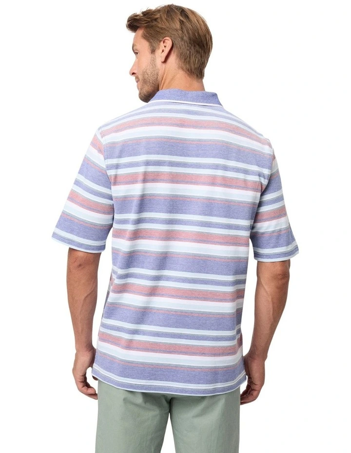 Kael Cotton Pique Polo Shirt in Twilight image 2