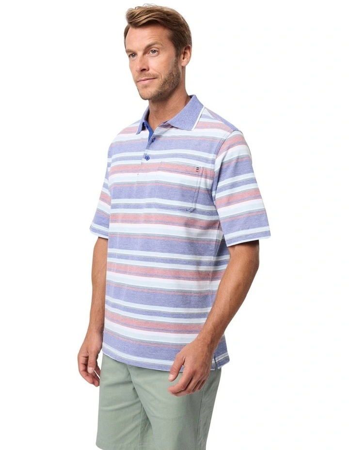 Kael Cotton Pique Polo Shirt in Twilight image 3