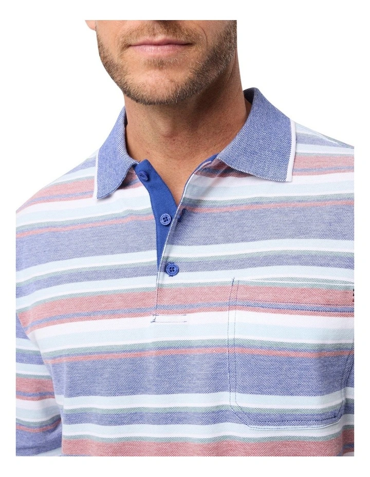 Kael Cotton Pique Polo Shirt in Twilight image 4