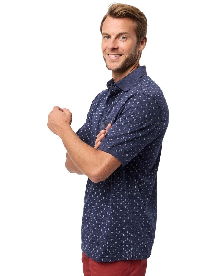 Chase Kinnersly Polo Shirt in Denim Marle image 3