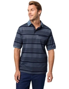 Ryle Micro Pima Polo Shirt in Ink