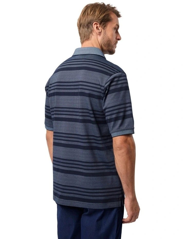 Ryle Micro Pima Polo Shirt in Ink image 2