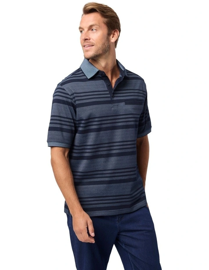 Ryle Micro Pima Polo Shirt in Ink image 3