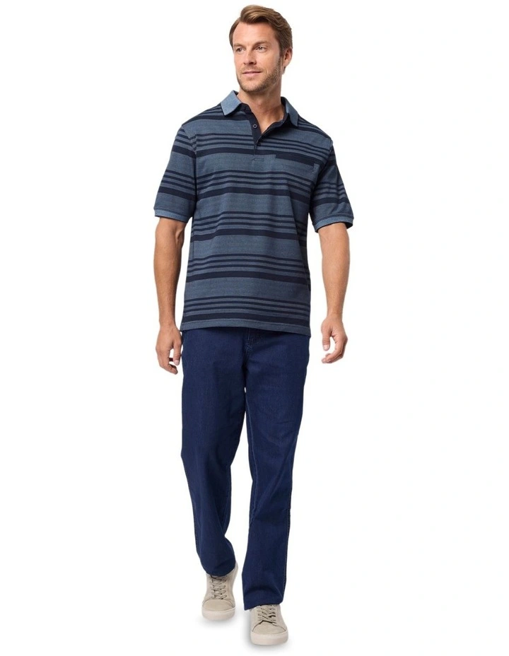 Ryle Micro Pima Polo Shirt in Ink image 4