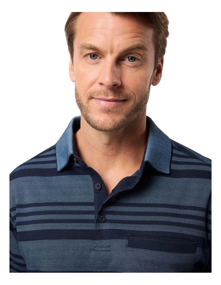 Ryle Micro Pima Polo Shirt in Ink image 5