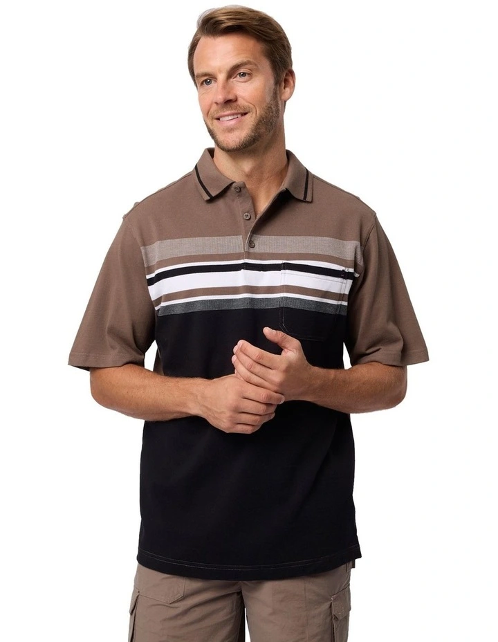Kiernan Cotton Pique Polo Shirt in Braken image 1