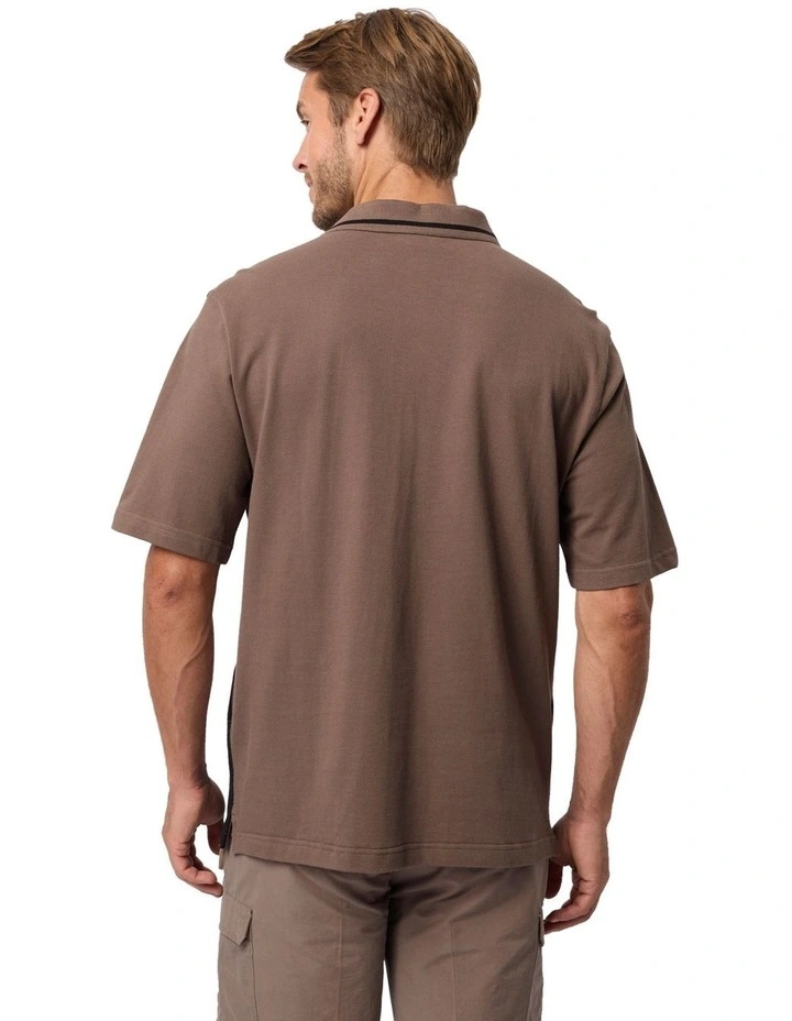 Kiernan Cotton Pique Polo Shirt in Braken image 2