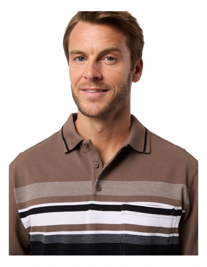 Kiernan Cotton Pique Polo Shirt in Braken image 4