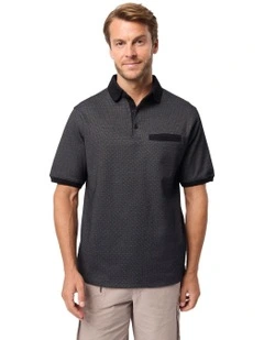 Rafael Micro Pima Polo in Black