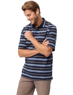 Cormac Cotton Pique Polo in Ink