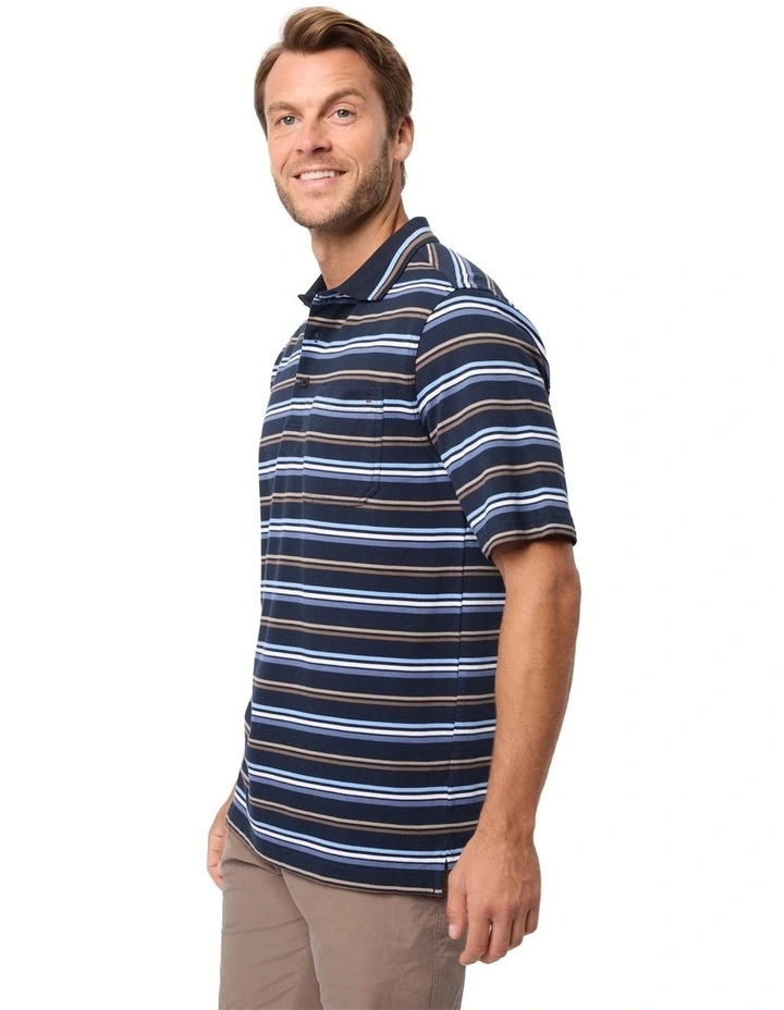 Cormac Cotton Pique Polo in Ink image 3