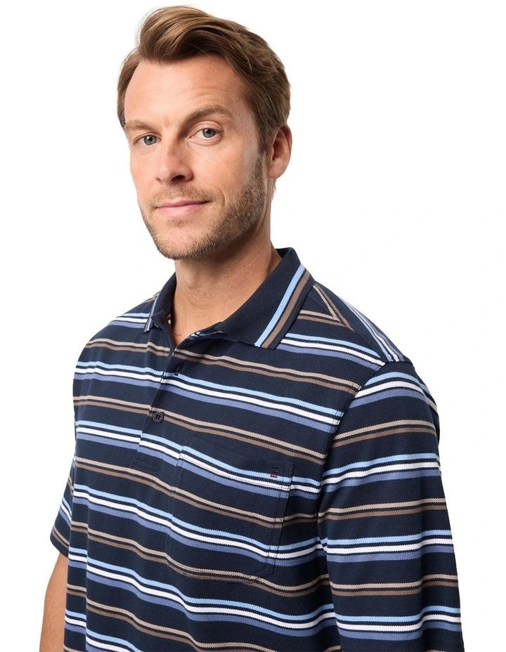 Cormac Cotton Pique Polo in Ink image 4