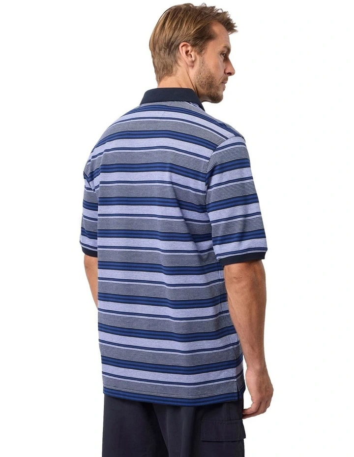 Haddon Cotton Pique Polo in Blue image 3