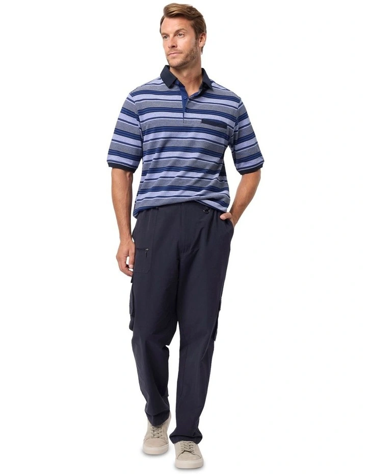 Haddon Cotton Pique Polo in Blue image 5