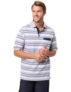 Sandford Cotton Pique Polo in Grey