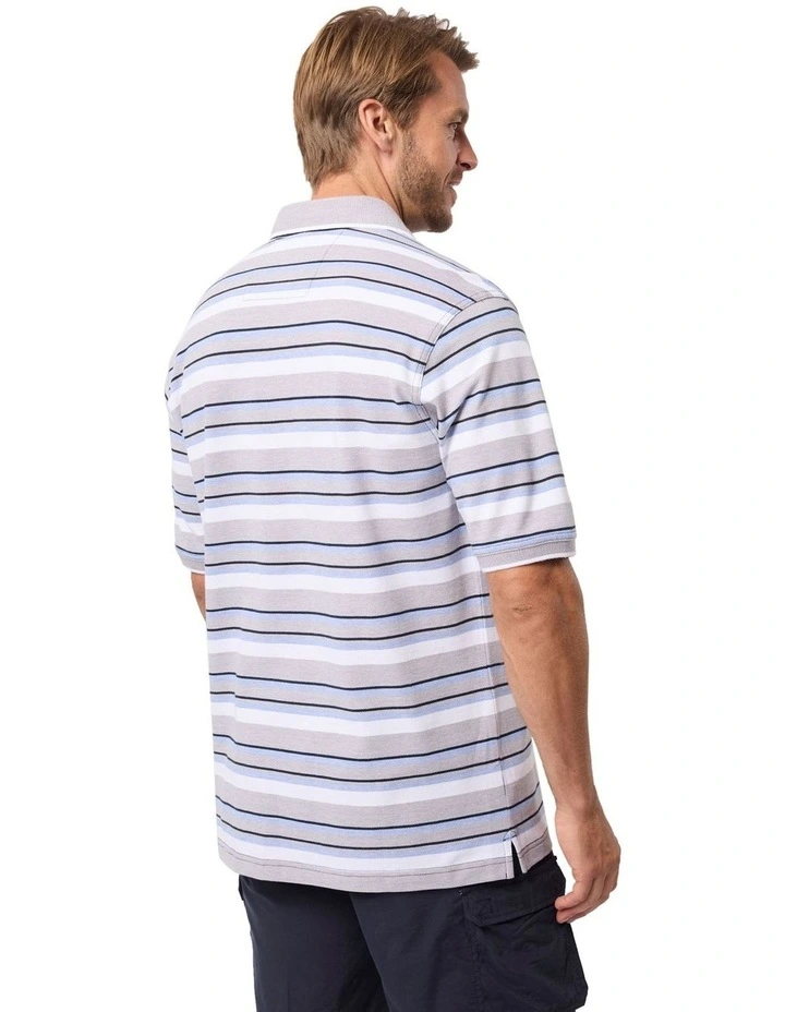 Sandford Cotton Pique Polo in Grey image 3