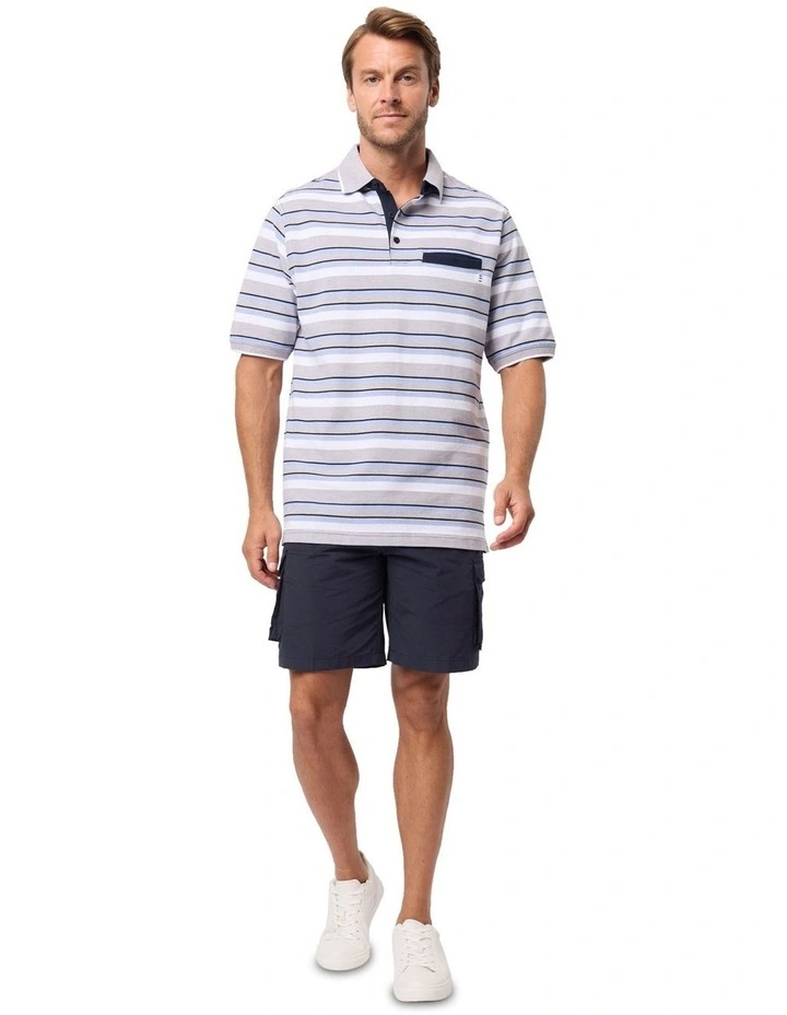 Sandford Cotton Pique Polo in Grey image 5