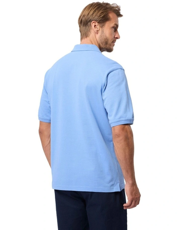 Fraser Cotton Pique Polo in Blue image 3