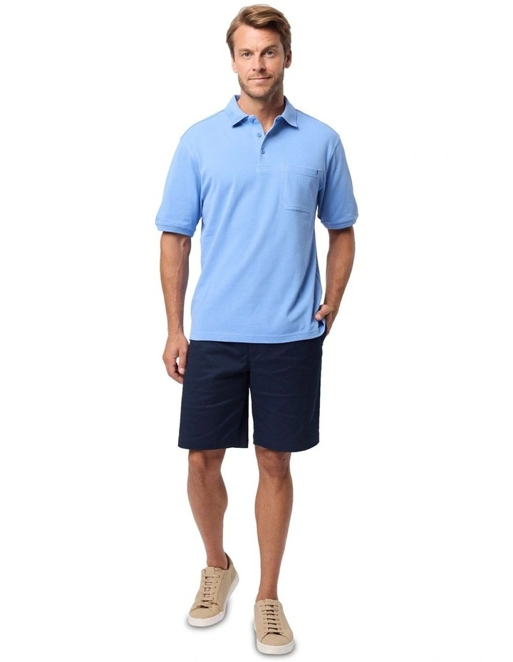 Fraser Cotton Pique Polo in Blue image 5