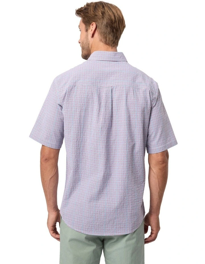 Ronni Seersucker Short Sleeve Shirt in White image 2