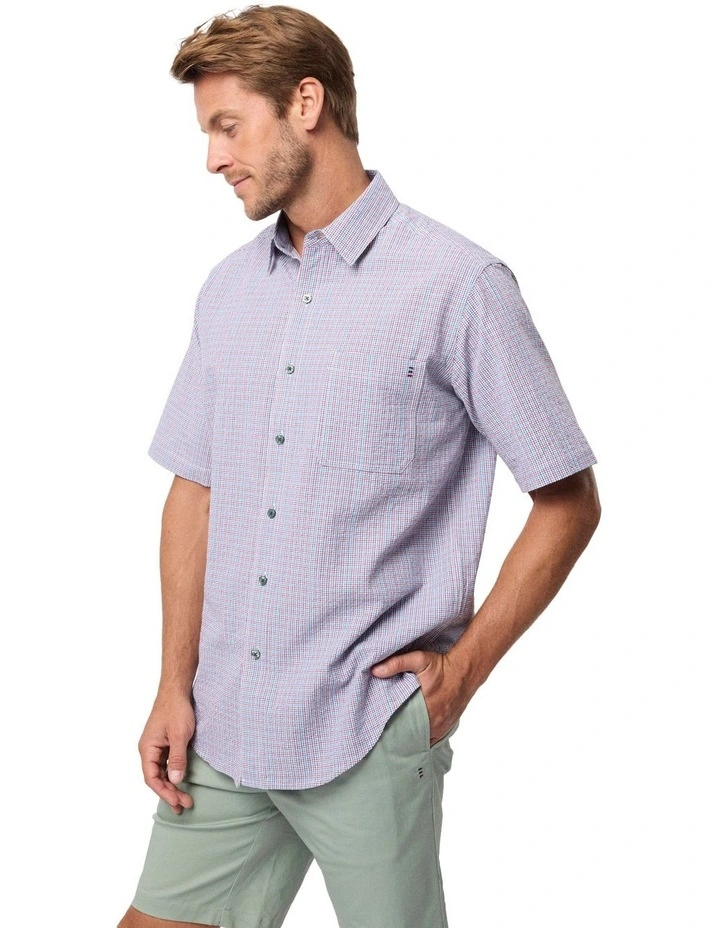 Ronni Seersucker Short Sleeve Shirt in White image 3