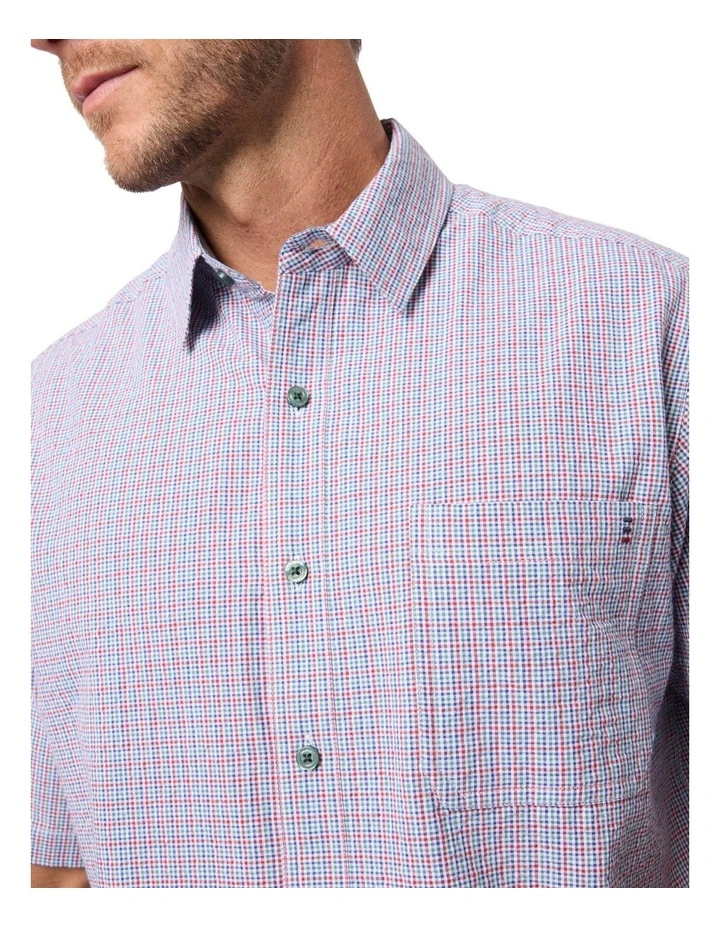 Ronni Seersucker Short Sleeve Shirt in White image 4