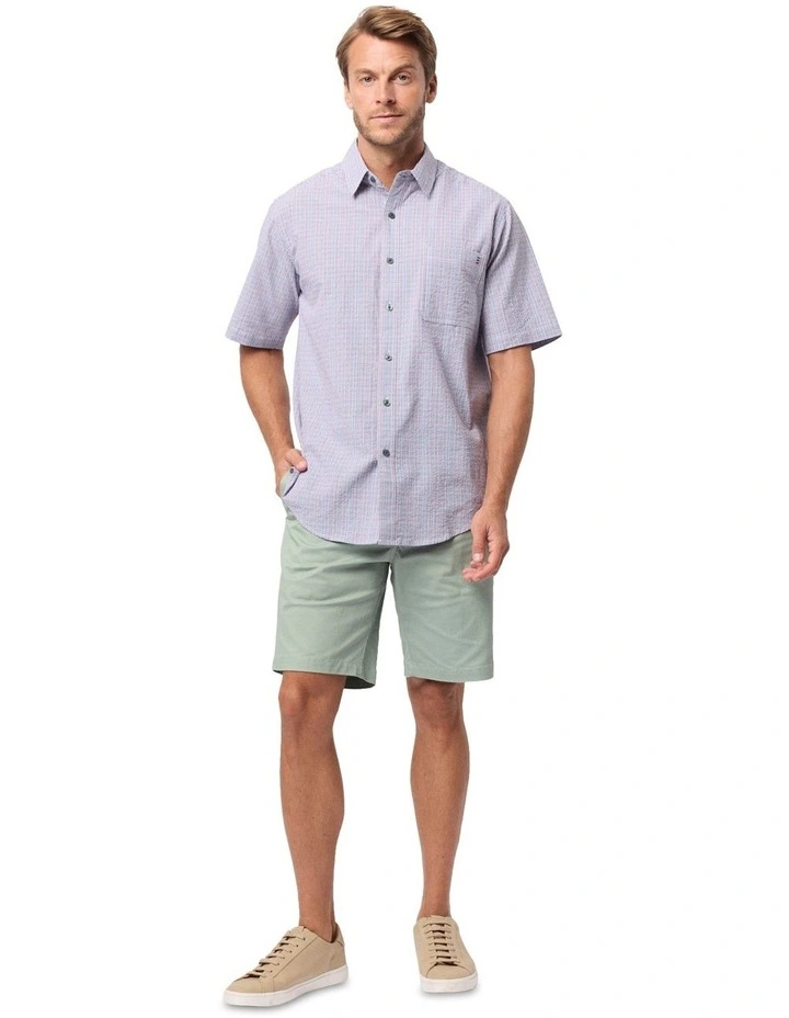 Ronni Seersucker Short Sleeve Shirt in White image 5