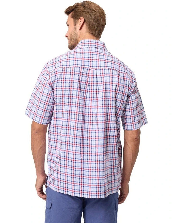 Kylo Seersucker Short Sleeve Shirt in Twilight image 2