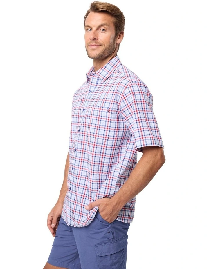Kylo Seersucker Short Sleeve Shirt in Twilight image 3
