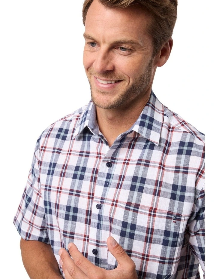 Vinci Flaxley Short Sleeve Shirt in Ink image 4
