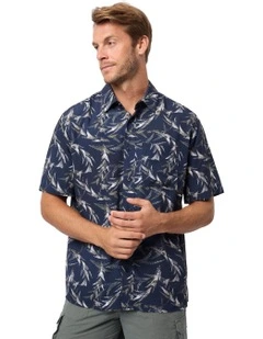 Ledger Bamboo Short Sleeve Shirt in Blue